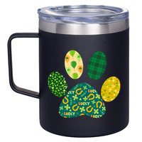 Cute Funny St Patrick's Day Patterns Pet Animal Paw 12oz Stainless Steel Coffee Mug