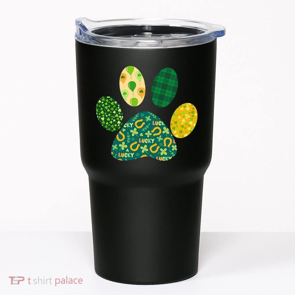 Cute Funny St Patrick's Day Patterns Pet Animal Paw Tumbler