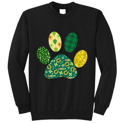 Cute Funny St Patrick's Day Patterns Pet Animal Paw Tall Sweatshirt