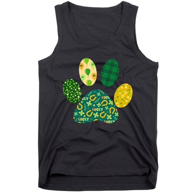 Cute Funny St Patrick's Day Patterns Pet Animal Paw Tank Top