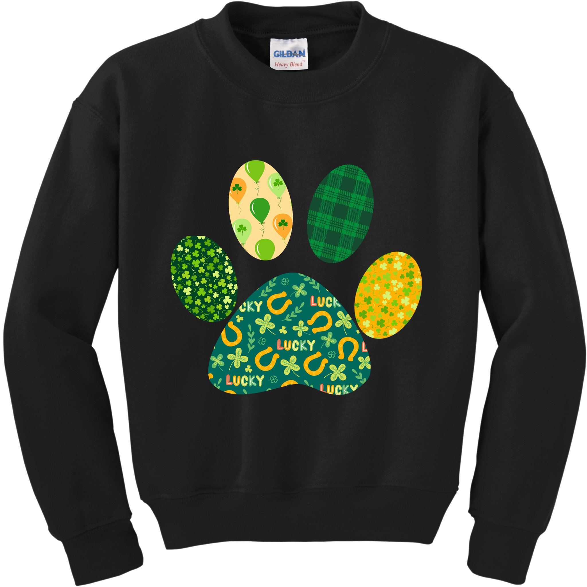 Cute Funny St Patrick's Day Patterns Pet Animal Paw Kids Sweatshirt
