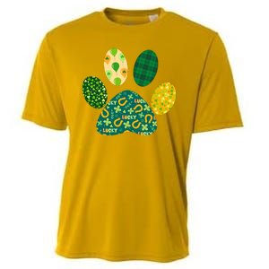 Cute Funny St Patrick's Day Patterns Pet Animal Paw Cooling Performance Crew T-Shirt