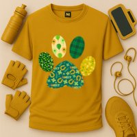 Cute Funny St Patrick's Day Patterns Pet Animal Paw Cooling Performance Crew T-Shirt