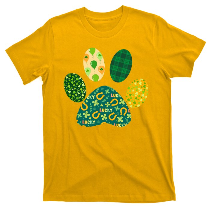 Cute Funny St Patrick's Day Patterns Pet Animal Paw T-Shirt