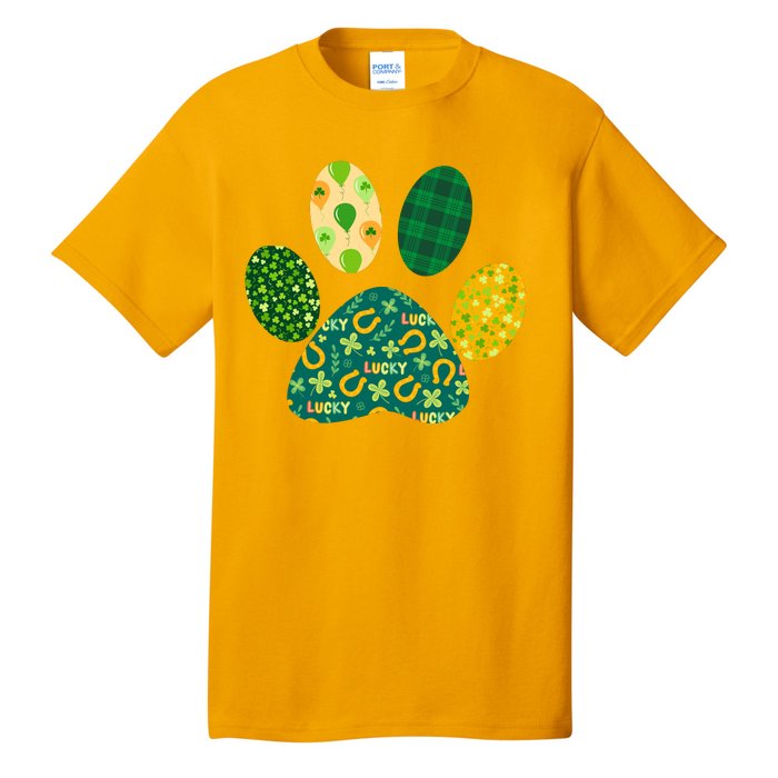 Cute Funny St Patrick's Day Patterns Pet Animal Paw Tall T-Shirt