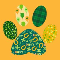 Cute Funny St Patrick's Day Patterns Pet Animal Paw Tall T-Shirt