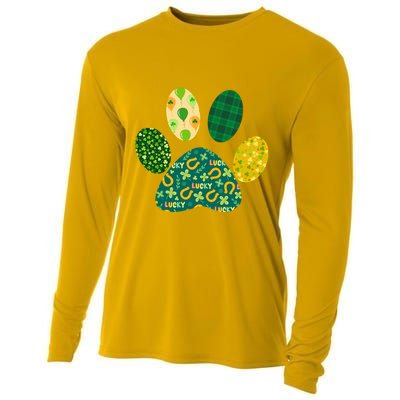 Cute Funny St Patrick's Day Patterns Pet Animal Paw Cooling Performance Long Sleeve Crew