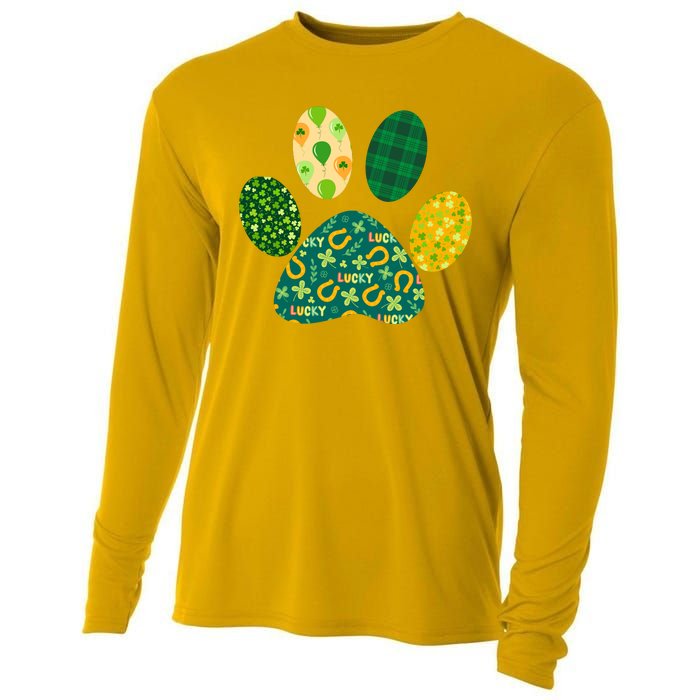 Cute Funny St Patrick's Day Patterns Pet Animal Paw Cooling Performance Long Sleeve Crew