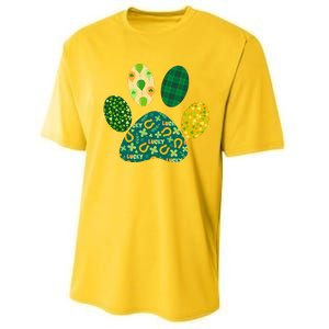 Cute Funny St Patrick's Day Patterns Pet Animal Paw Performance Sprint T-Shirt