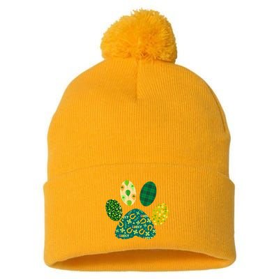 Cute Funny St Patrick's Day Patterns Pet Animal Paw Pom Pom 12in Knit Beanie