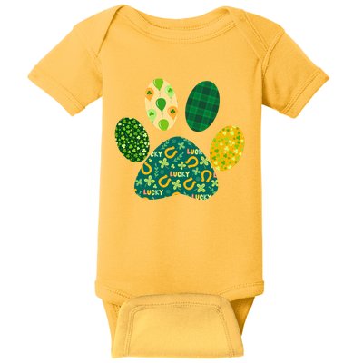 Cute Funny St Patrick's Day Patterns Pet Animal Paw Baby Bodysuit