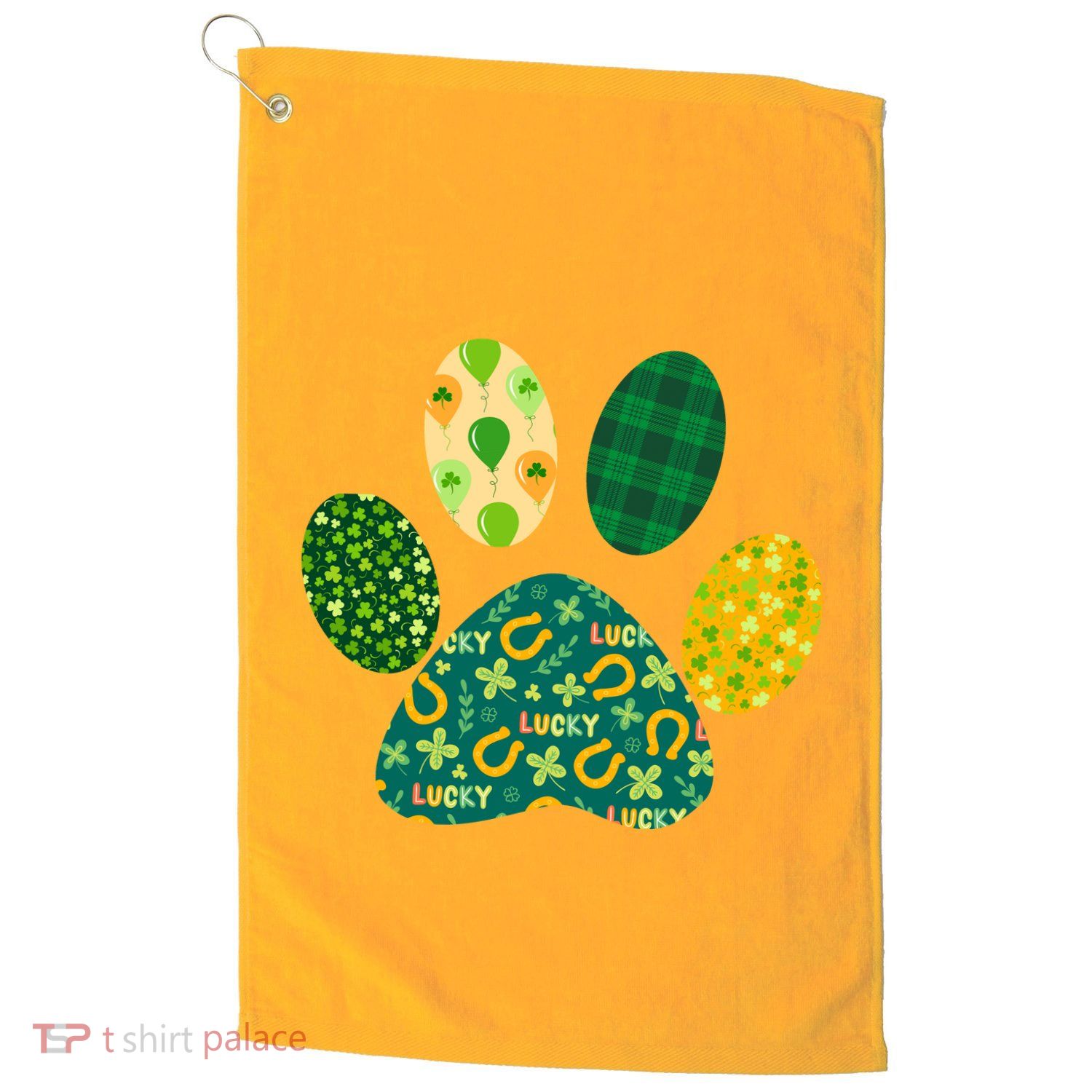 Cute Funny St Patrick's Day Patterns Pet Animal Paw Golf Towel