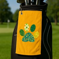 Cute Funny St Patrick's Day Patterns Pet Animal Paw Golf Towel