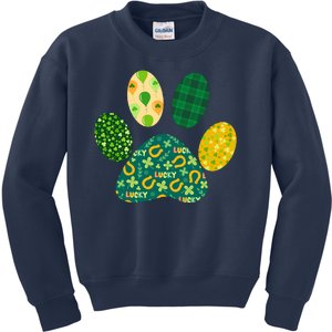 Cute Funny St Patrick's Day Patterns Pet Animal Paw Kids Sweatshirt