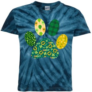 Cute Funny St Patrick's Day Patterns Pet Animal Paw Kids Tie-Dye T-Shirt