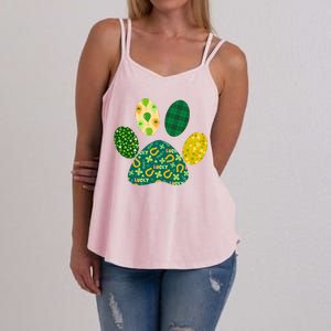 Cute Funny St Patrick's Day Patterns Pet Animal Paw Women's Strappy Tank