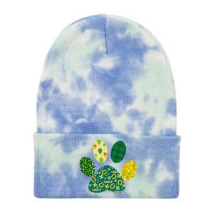 Cute Funny St Patrick's Day Patterns Pet Animal Paw Tie Dye 12in Knit Beanie