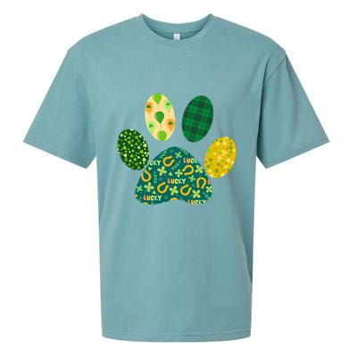 Cute Funny St Patrick's Day Patterns Pet Animal Paw Sueded Cloud Jersey T-Shirt