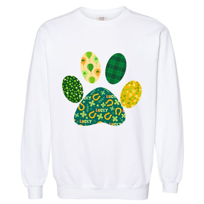 Cute Funny St Patrick's Day Patterns Pet Animal Paw Garment-Dyed Sweatshirt