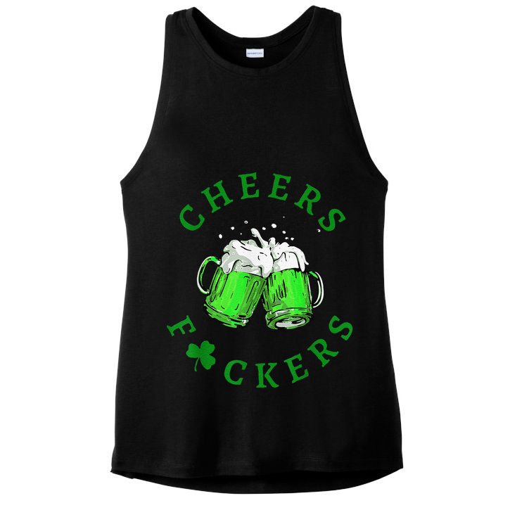 Cheers Fuckers St Patricks Day Beer Drinking Ladies PosiCharge Tri-Blend Wicking Tank