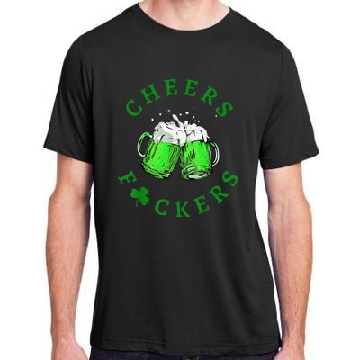 Cheers Fuckers St Patricks Day Beer Drinking Adult ChromaSoft Performance T-Shirt