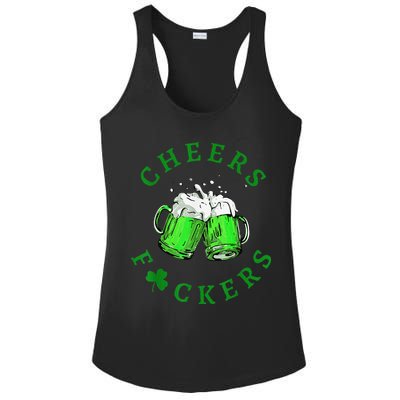 Cheers Fuckers St Patricks Day Beer Drinking Ladies PosiCharge Competitor Racerback Tank