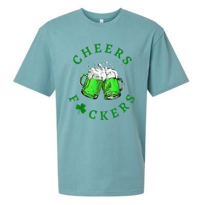 Cheers Fuckers St Patricks Day Beer Drinking Sueded Cloud Jersey T-Shirt