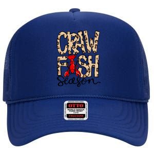 Craw Fish Season Leopard Print Love Crawfish Tee Cute Gift High Crown Mesh Back Trucker Hat