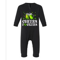 Cheers Fuckers St Patricks Day Funny Beer Drinking Mugs Infant Fleece One Piece