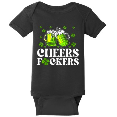 Cheers Fuckers St Patricks Day Funny Beer Drinking Mugs Baby Bodysuit