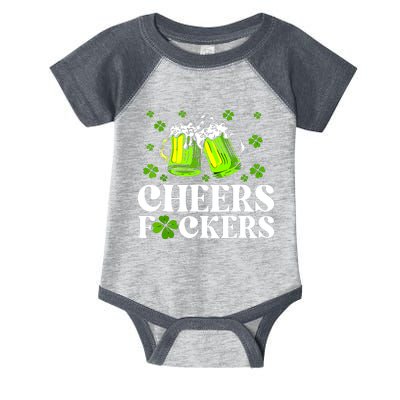 Cheers Fuckers St Patricks Day Funny Beer Drinking Mugs Infant Baby Jersey Bodysuit