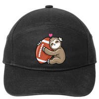 Cute Football Sloth Love American Football 7-Panel Snapback Hat