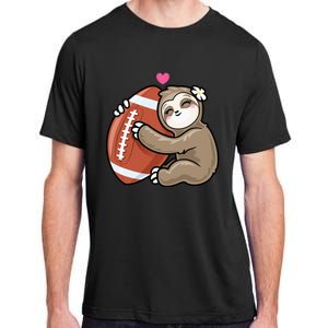 Cute Football Sloth Love American Football Adult ChromaSoft Performance T-Shirt