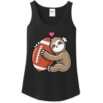 Cute Football Sloth Love American Football Ladies Essential Tank