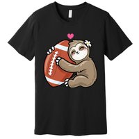 Cute Football Sloth Love American Football Premium T-Shirt