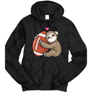 Cute Football Sloth Love American Football Tie Dye Hoodie