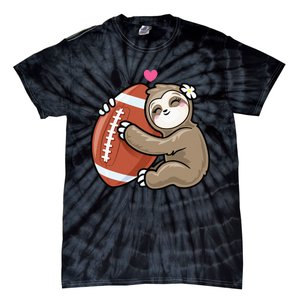 Cute Football Sloth Love American Football Tie-Dye T-Shirt