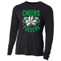 Cheers Fuckers St Patricks Day Beer Drinking Cooling Performance Long Sleeve Crew