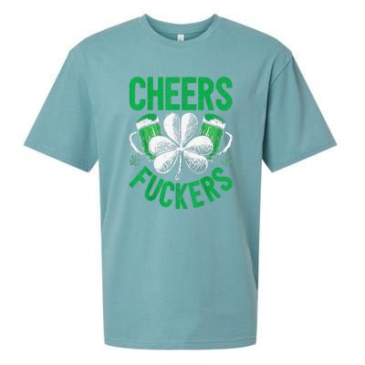 Cheers Fuckers St Patricks Day Beer Drinking Sueded Cloud Jersey T-Shirt