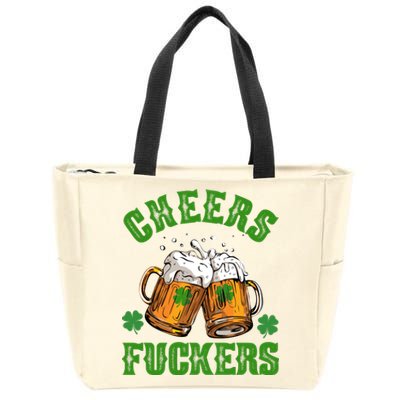 Cheers Fuckers St Patrick's Day Beers Festive Zip Tote Bag