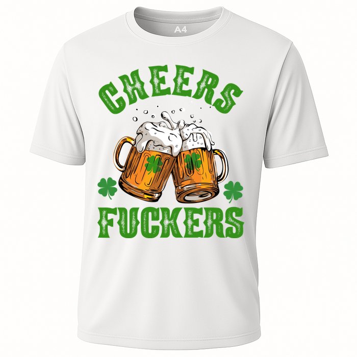 Cheers Fuckers St Patrick's Day Beers Festive Cooling Performance Crew T-Shirt