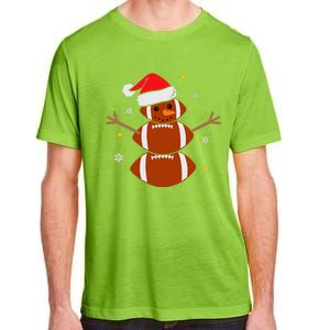 Christmas Football Snowman Football Christmas  Adult ChromaSoft Performance T-Shirt