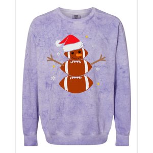 Christmas Football Snowman Football Christmas  Colorblast Crewneck Sweatshirt