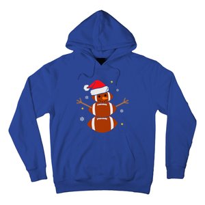 Christmas Football Snowman Football Christmas  Hoodie