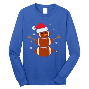 Christmas Football Snowman Football Christmas  Long Sleeve Shirt