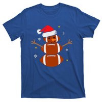 Christmas Football Snowman Football Christmas  T-Shirt