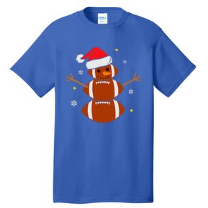 Christmas Football Snowman Football Christmas  Tall T-Shirt