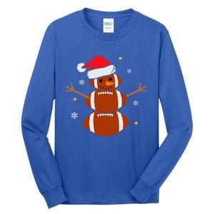 Christmas Football Snowman Football Christmas  Tall Long Sleeve T-Shirt