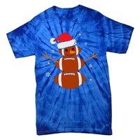 Christmas Football Snowman Football Christmas  Tie-Dye T-Shirt