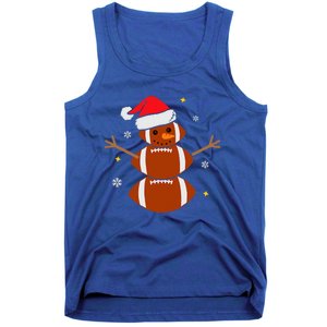 Christmas Football Snowman Football Christmas  Tank Top